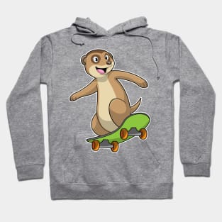 Meerkat as Skater with Skateboard Hoodie